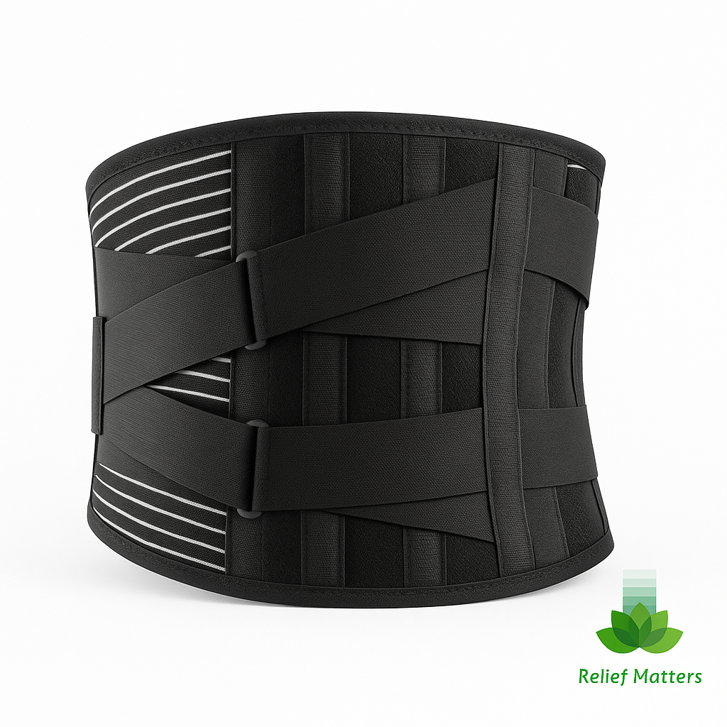 “Adjustable lumbar back support belt providing targeted relief for lower-back pain and muscle strain – promotes posture, comfort, and daily mobility from Relief Matters.”