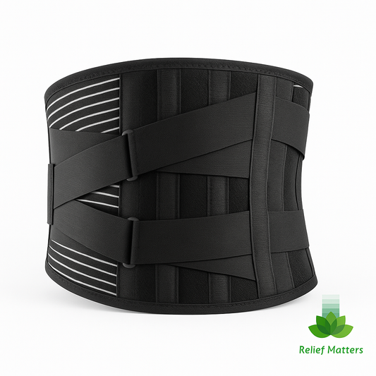 “Adjustable lumbar back support belt providing targeted relief for lower-back pain and muscle strain – promotes posture, comfort, and daily mobility from Relief Matters.”