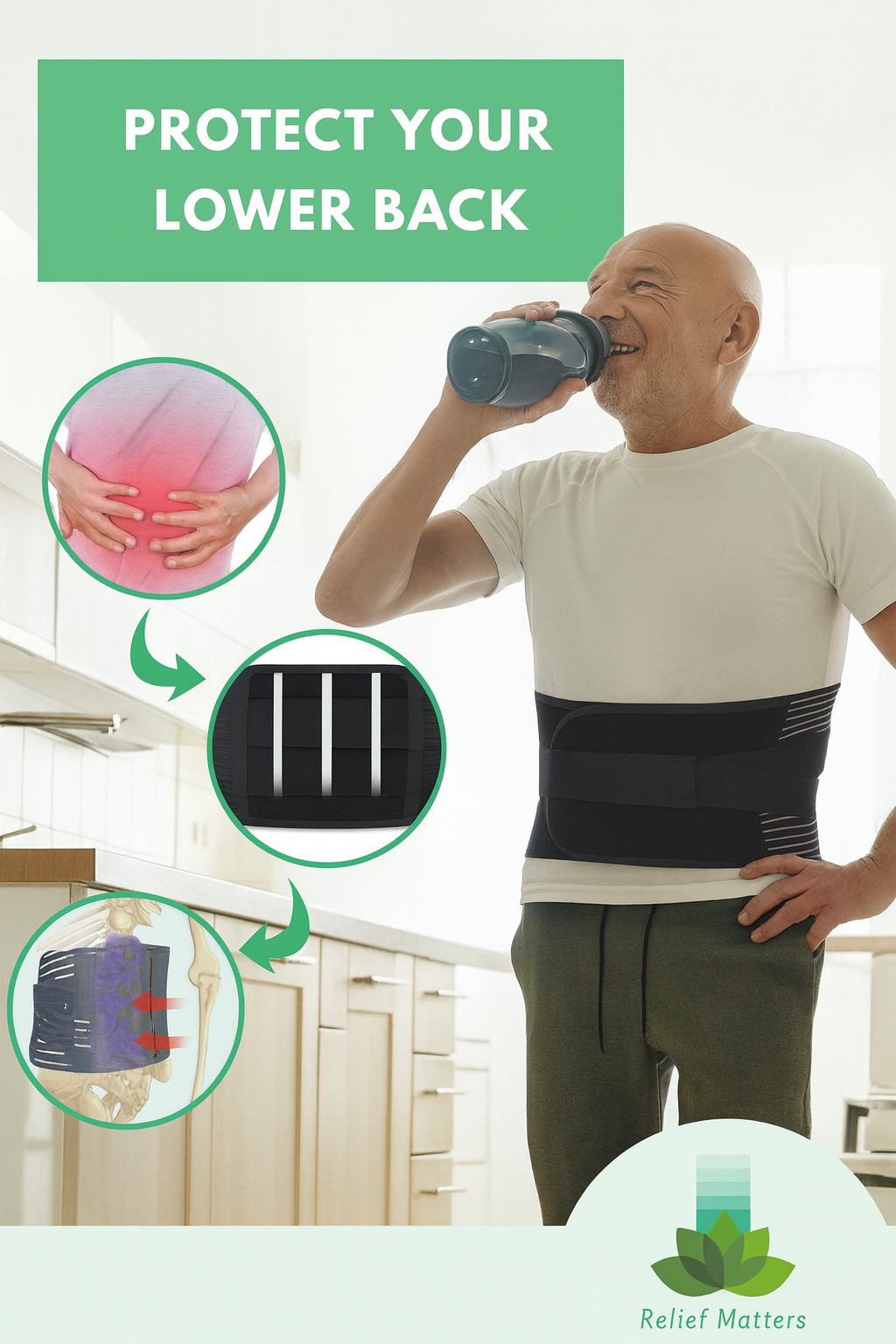 “Ergonomic lumbar back brace delivering firm support to relieve pressure, ease chronic back pain, and improve posture alignment throughout the day.”
