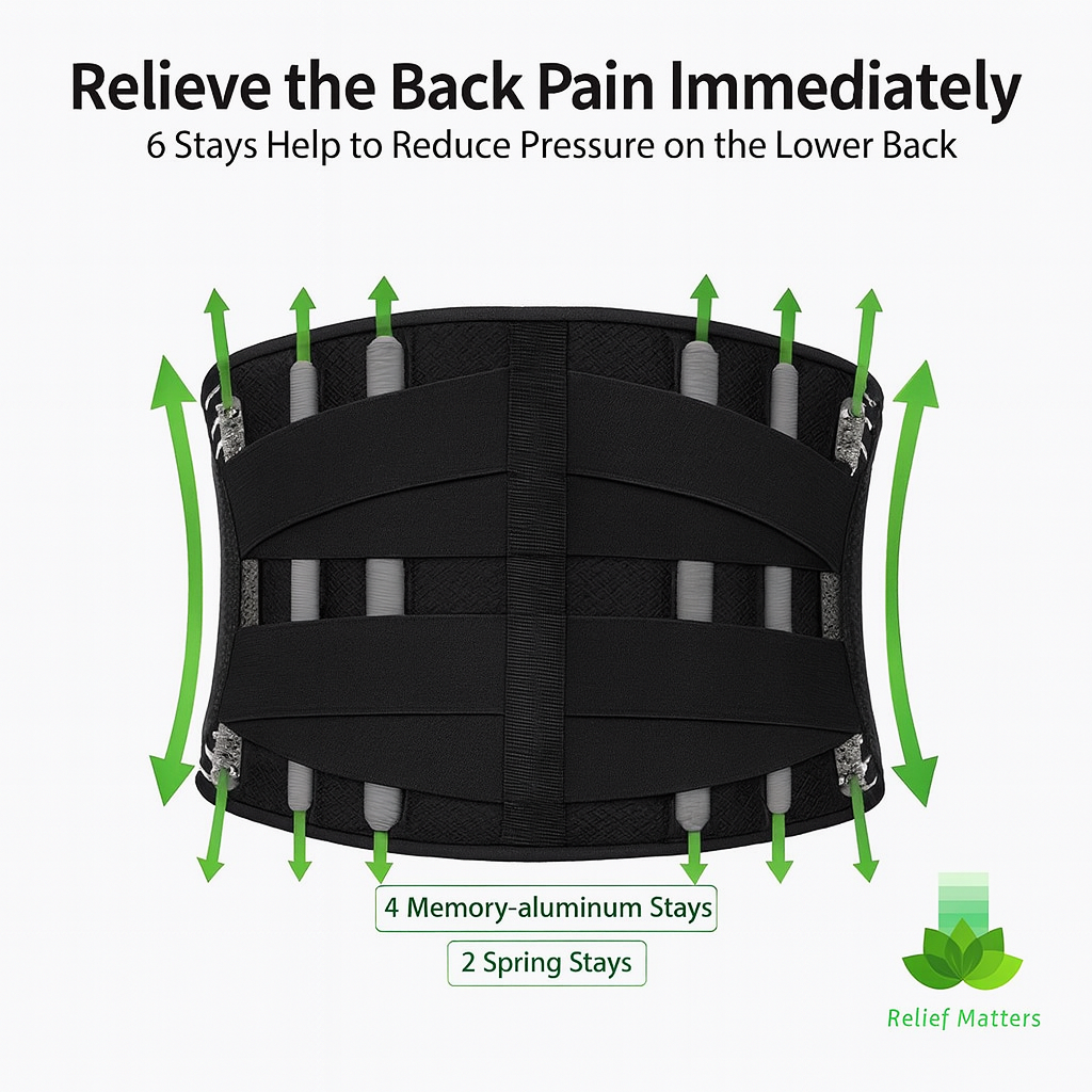 “High-quality lumbar support belt made from durable, breathable fabric with reinforced stitching – flexible design for long-lasting comfort and stability.”