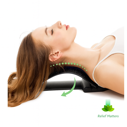 “Adjustable back stretcher with multi-level settings and built-in magnetic pressure points – provides targeted muscle relief and improved circulation.”