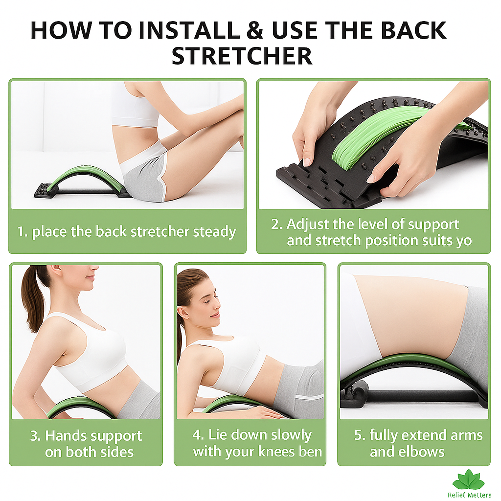 Lightweight back stretcher that’s simple to assemble and use – gently stretches the spine to reduce tightness and support natural movement.