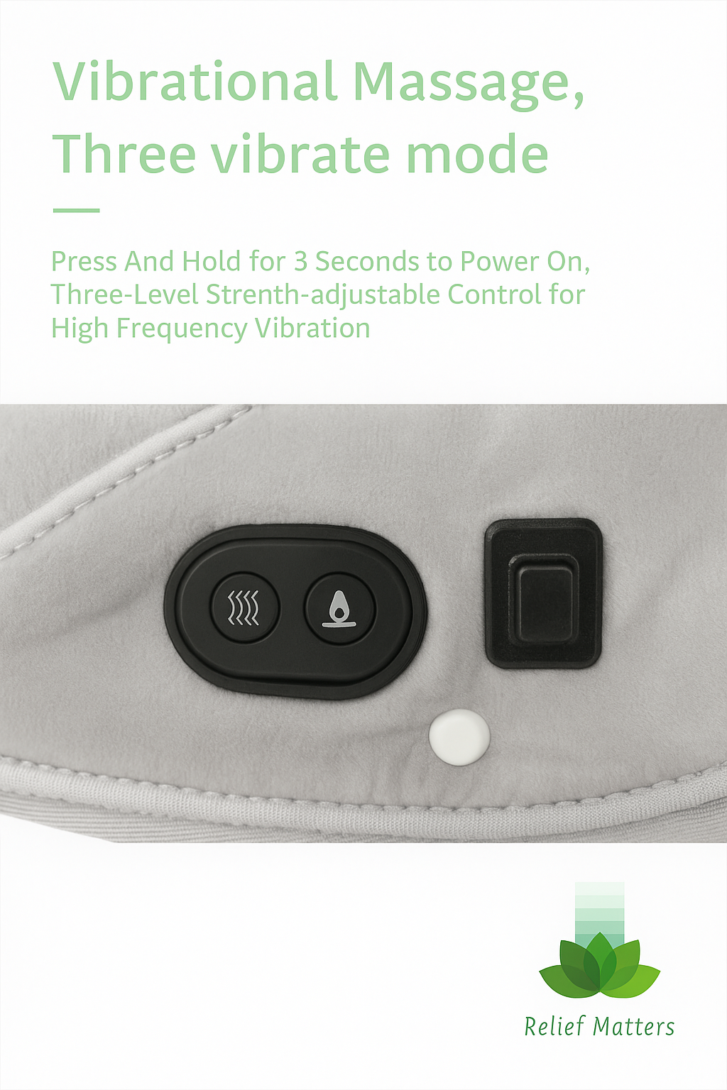 Heated neck and shoulder pad with three adjustable vibration modes – customise your massage experience for gentle relaxation or deeper muscle relief.