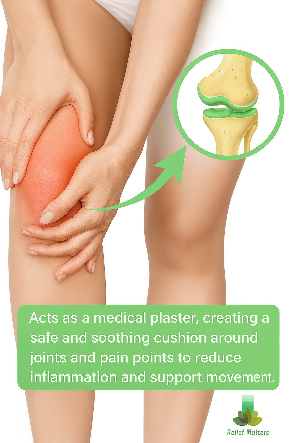 “Fast-absorbing knee pain relief cream with natural ingredients – non-greasy formula that penetrates deeply to relax muscles and support joint recovery.”