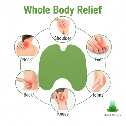 Soothing herbal knee patches promoting whole-body relaxation – ease discomfort in knees, legs, and joints while supporting overall wellbeing.