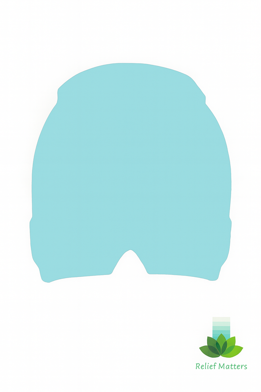 Hot and cold migraine relief cap providing soothing pressure and comfort to ease headache, sinus, and tension pain – soft, stretchable design from Relief Matters.