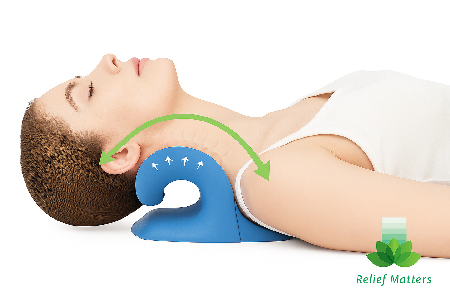 “Soft, contoured neck stretcher pillow delivering soothing comfort and pressure relief – reduces fatigue and promotes relaxation after long hours of sitting.”