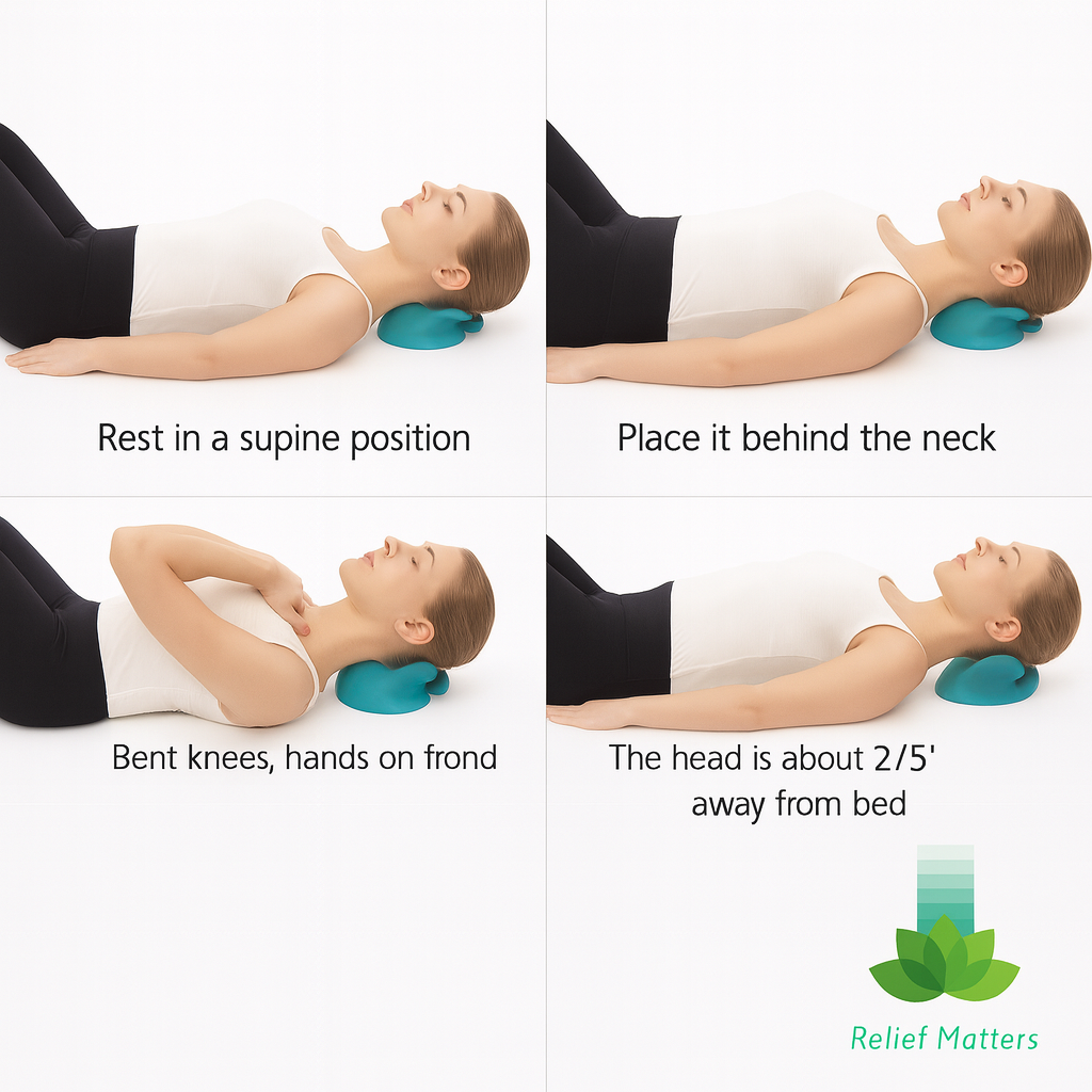 “Simple-to-use neck stretcher pillow for daily neck and shoulder relief – lightweight and portable design ideal for home or office use.”