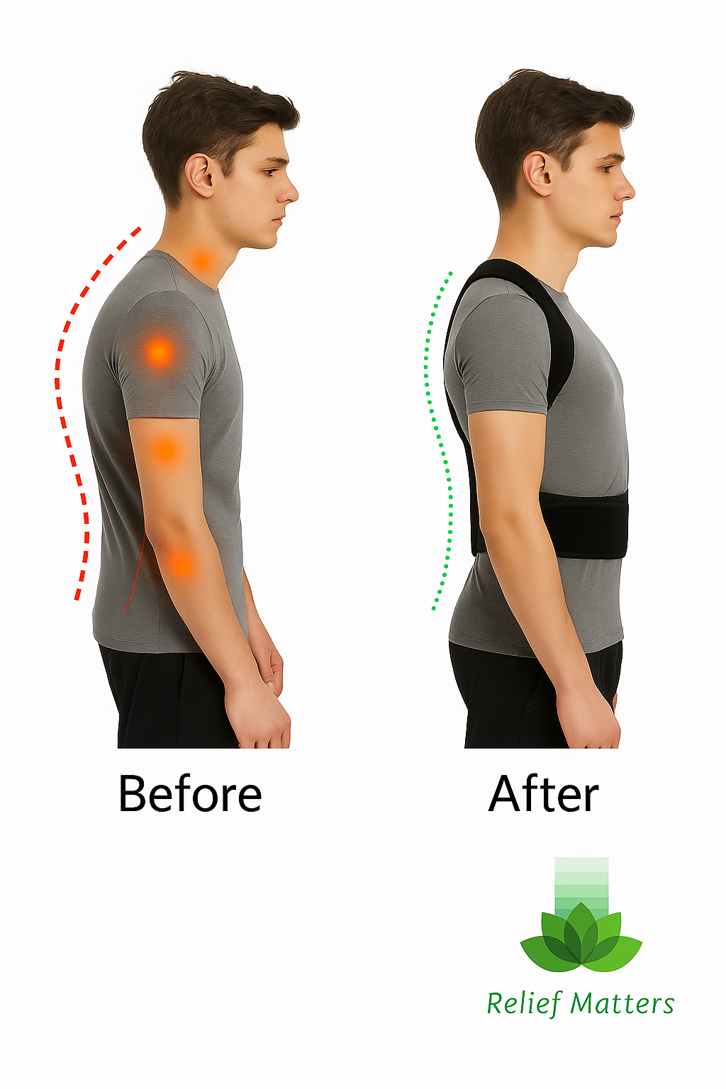 Ergonomic back posture corrector that straightens the spine, improves posture, and enhances daily movement and functionality through gentle shoulder support